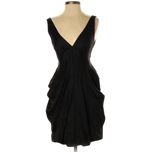 open lace back dress Bcbgmaxazria Womens Evening Dress Faux Wrap Double V - Poseidon
